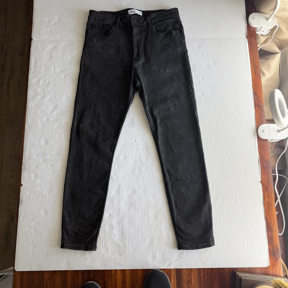 Zara Denim - ZARA Black Skinny Jeans Women’s High Rise Stretch Denim Slim Fit Sz 10
